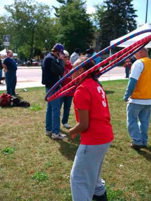 This young lady found a new way to Hula-Hoop at the Harvest Festival!